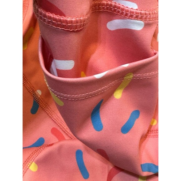 Feed Me Fight Me High Rise Pocket Leggings Sz L Womens Pink Workout Pants F2 - Picture 10 of 11